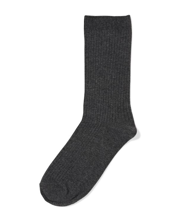 chaussettes femme c&ocirc;tel&eacute;es  gris chin&eacute; gris chin&eacute; - 4280635GREYMELANGE - HEMA