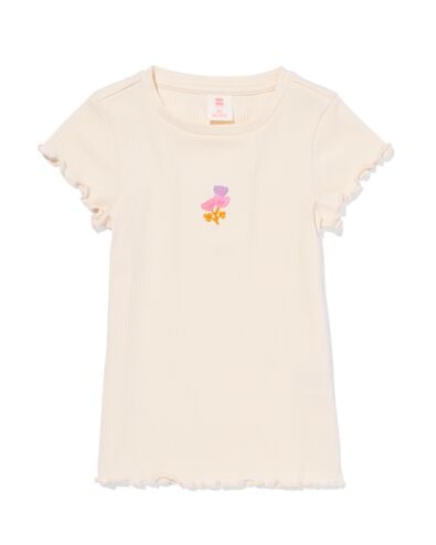 t-shirt enfant c&ocirc;tel&eacute; fleurs &eacute;cru &eacute;cru - 30846424ECRU - HEMA