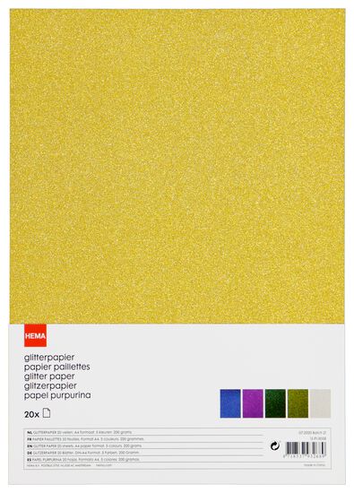 20&nbsp;feuilles de papier scintillant A4 - 15910058 - HEMA