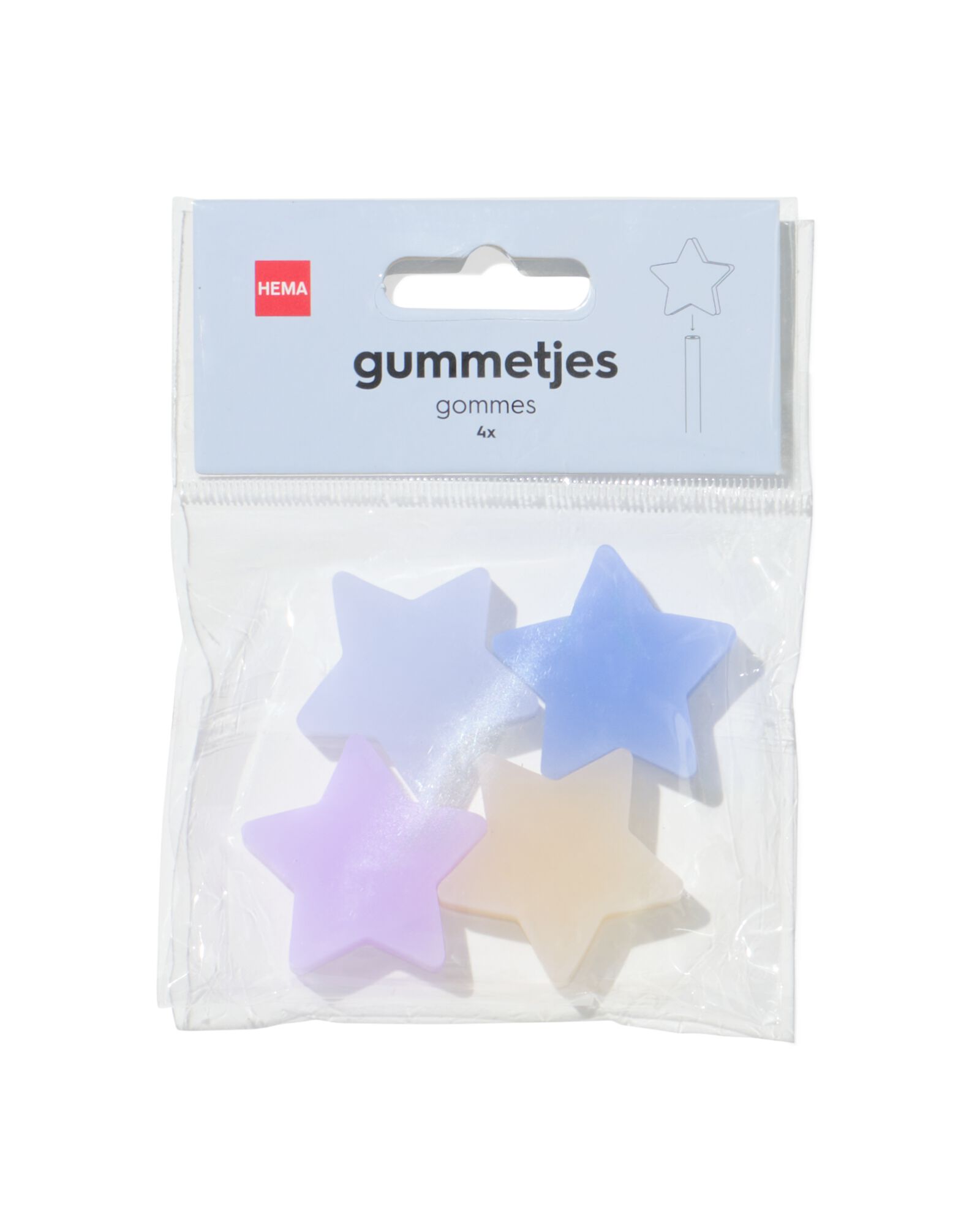 Radiergummi Sterne - 4 St&uuml;ck - 14800204 - HEMA