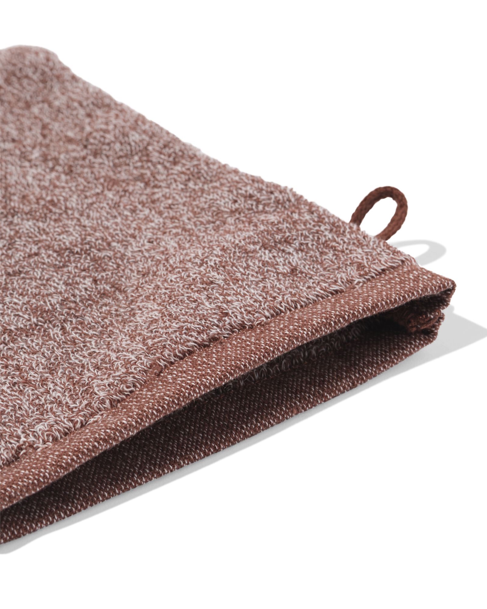 washand 16x21cm zware kwaliteit gem&ecirc;leerd bruin - 5200272 - HEMA