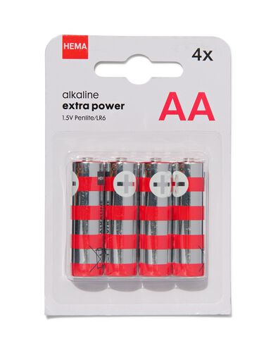 4 piles alcalines AA extra power - 41290251 - HEMA