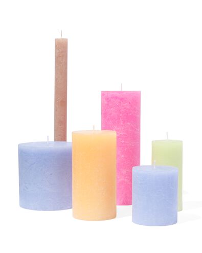 bougies rustiques vert menthe 7 x 19 - 13504013 - HEMA