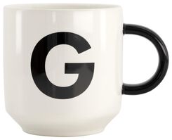 mug en faïence blanc/noir 350 ml - G - 61120102 - HEMA