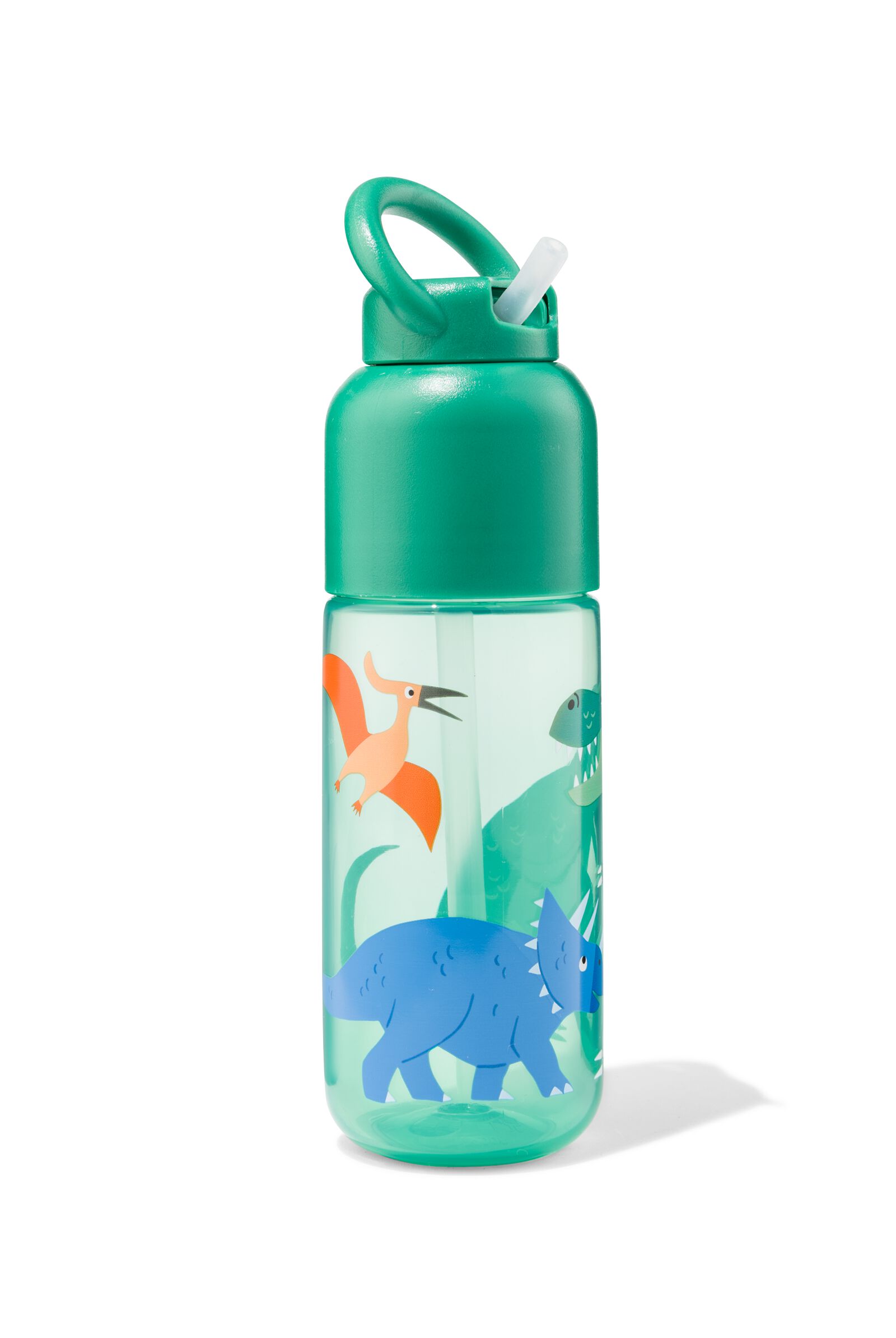 Trinkflasche mit Trinkhalm, Dinosaurier, 300 ml - 80650077 - HEMA
