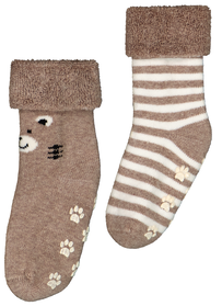 2 Paar Baby-Socken mit Baumwolle braun braun - 1000028750 - HEMA