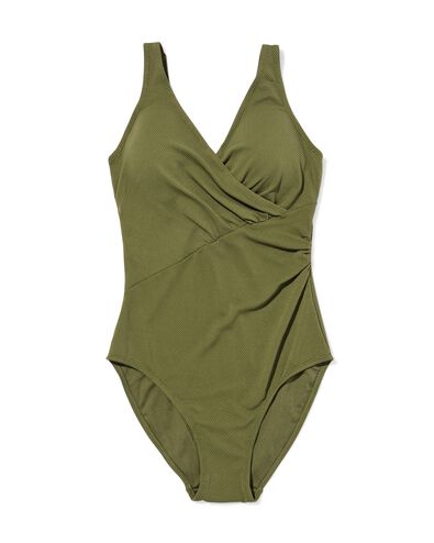Damen-Badeanzug Fiona, figurfreundliche Passform, Strukturgewebe gr&uuml;n gr&uuml;n - 22360700GREEN - HEMA