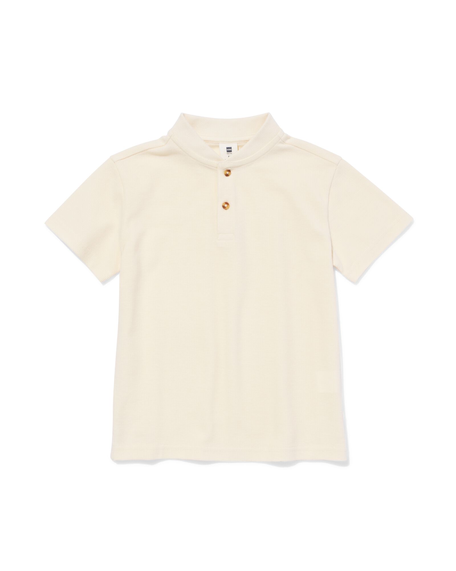 Kinder-T-Shirt mit Waffelstruktur ecru ecru - 30719823ECRU - HEMA