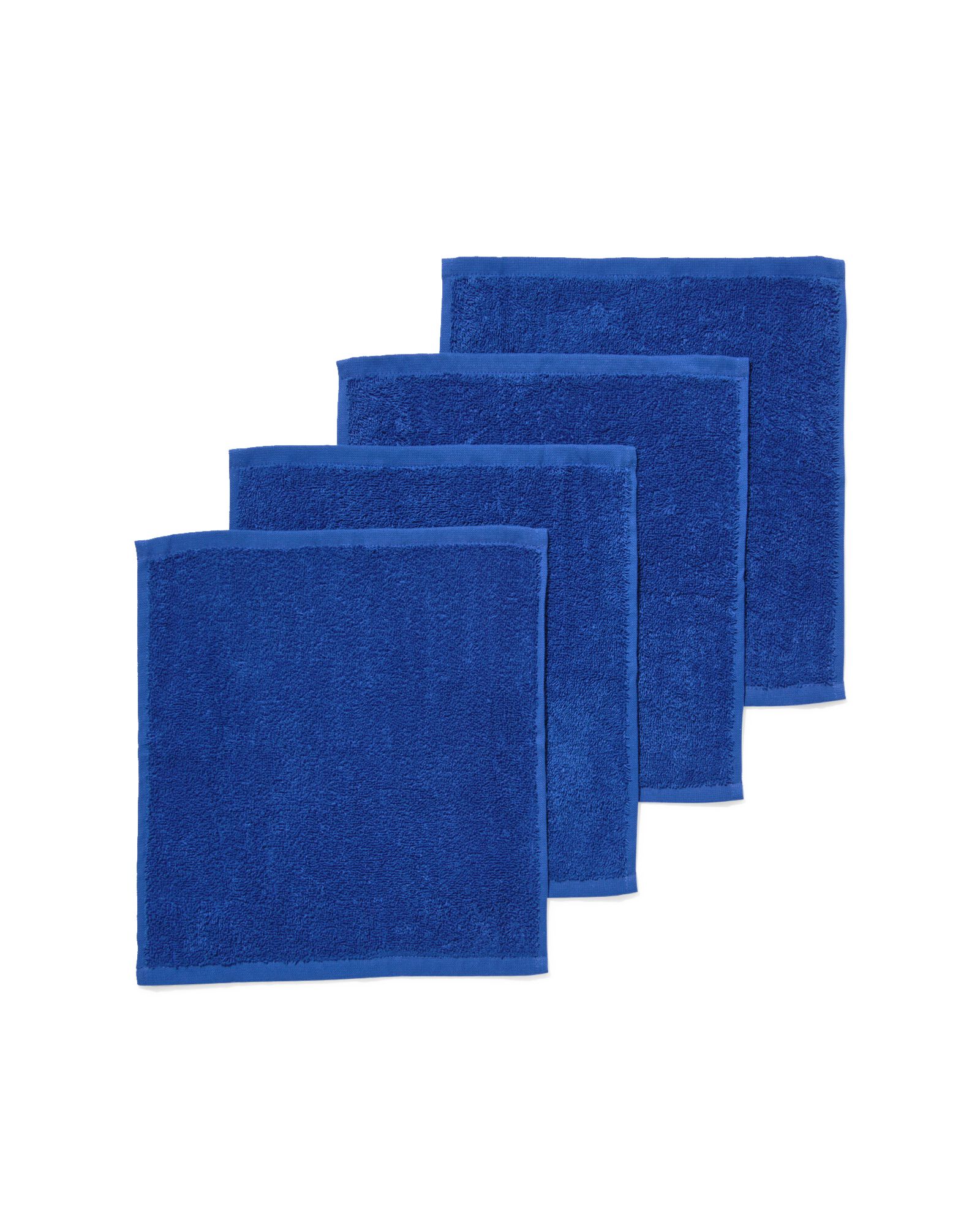 serviettes de bain - qualité épaisse bleu cobalt débarbouillettes 30 x 30 - 5282880 - HEMA