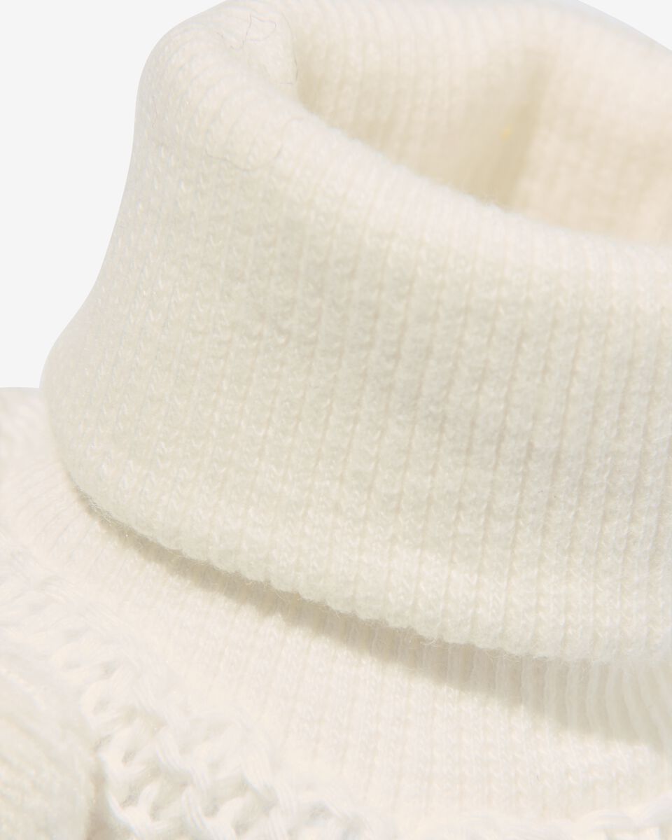 chaussons nouveau-né tricot blanc 0-4 mnd - 33239931 - HEMA