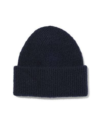 heren beanie donkerblauw - 16500004 - HEMA