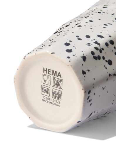 mok - 330 ml - Mirabeau mat - wit spetters - 9602214 - HEMA