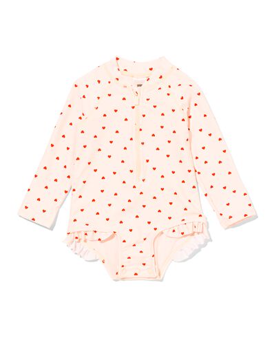 babyzwempak hartjes gebroken wit gebroken wit - 33200755OFFWHITE - HEMA