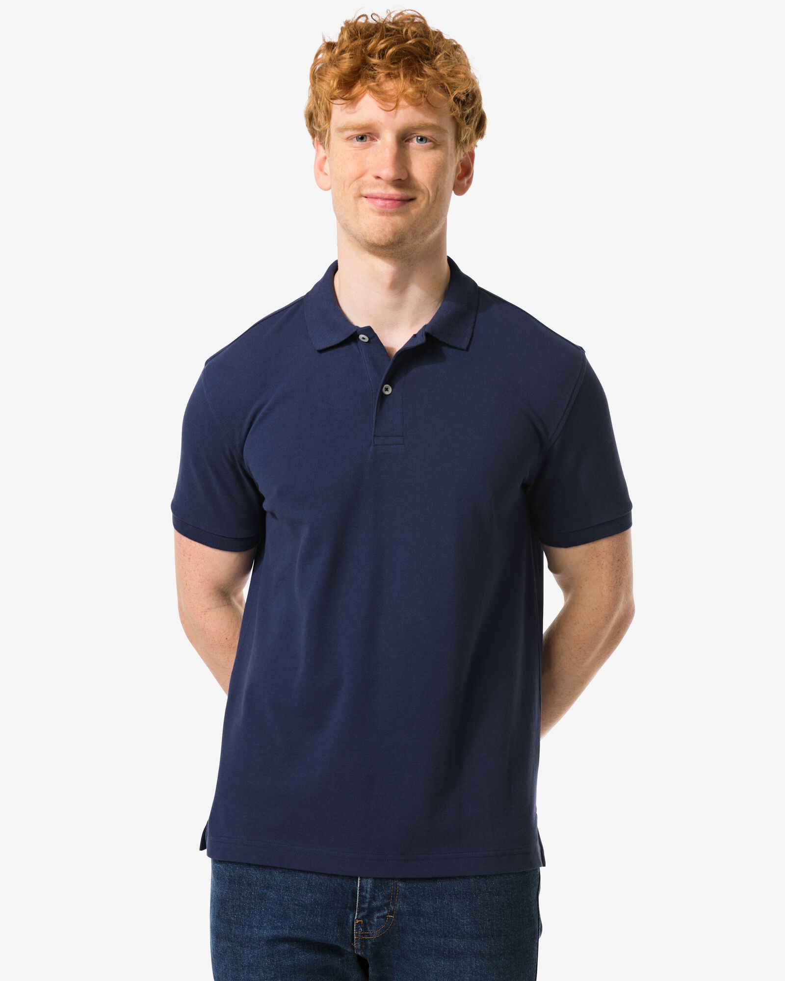 polo homme bleu foncé bleu foncé - 2140340DARKBLUE - HEMA