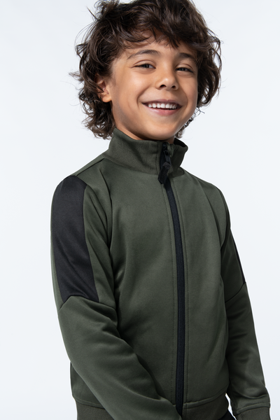 veste de survêtement enfant vert armée - 1000029105 - HEMA