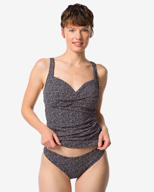 Damen-Bikinihose Mila mit Struktur schwarz/wei&szlig; schwarz/wei&szlig; - 22360590BLACKWHITE - HEMA