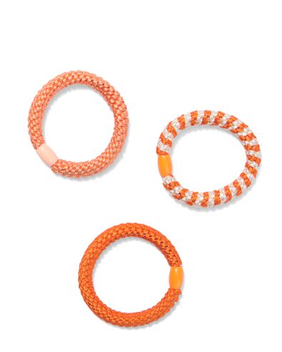 &eacute;lastique &agrave; cheveux orange - 3 pi&egrave;ces - 60800313 - HEMA