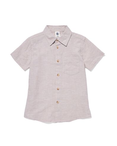 kinder overhemd linen bruin 134/140 - 30781051 - HEMA