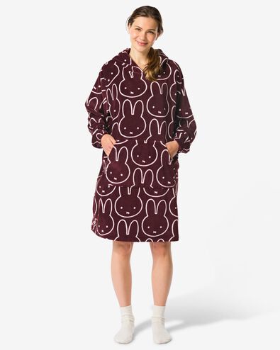 chemise de nuit polaire femme Miffy bordeaux bordeaux - 23401285BURGUNDYRED - HEMA