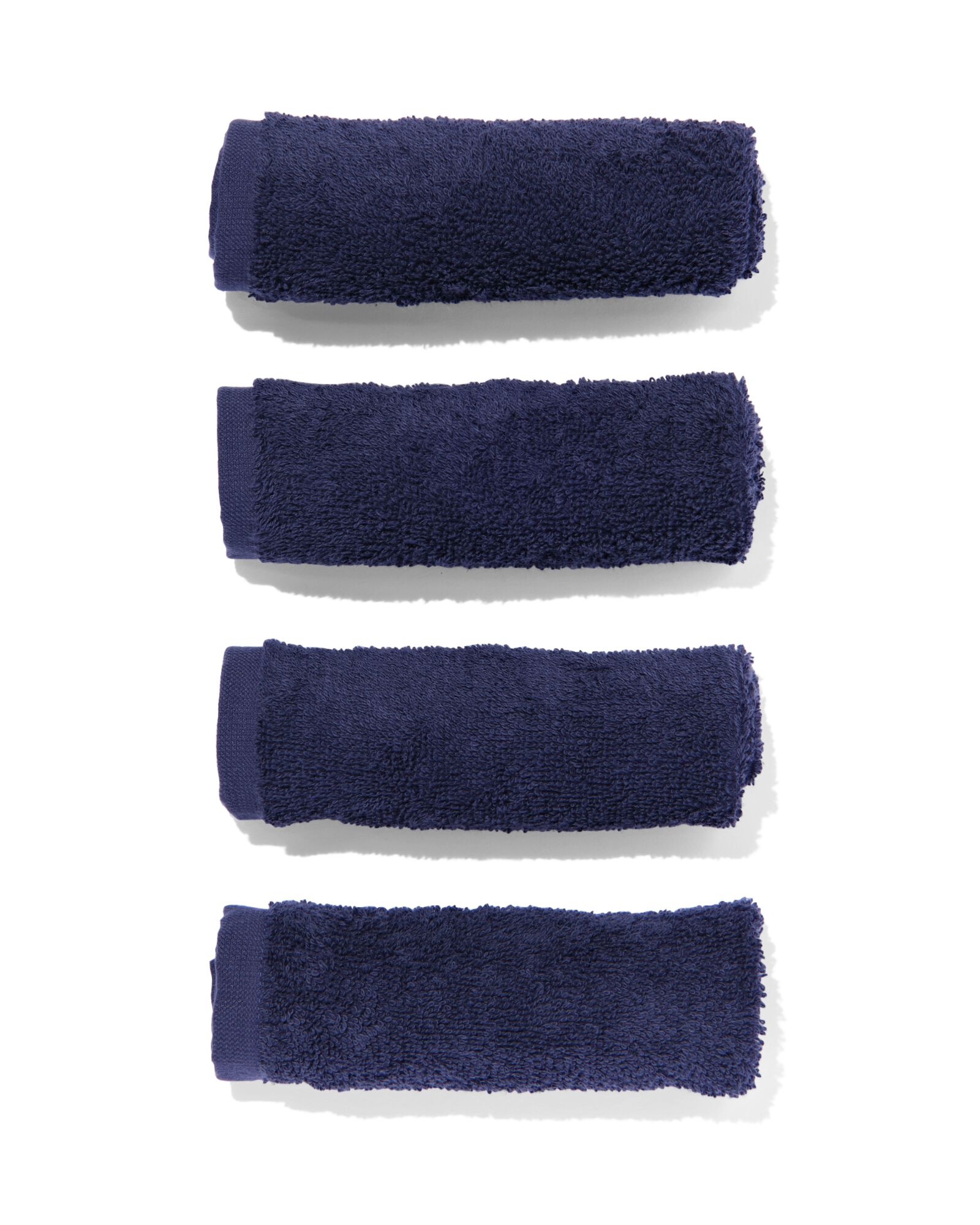 4 serviettes pour visage 30x30 bleu nuit - qualit&eacute; &eacute;paisse bleu nuit d&eacute;barbouillettes 30 x 30 - 5245412 - HEMA
