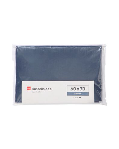 taie d'oreiller 60x70 cm coton doux bleu fonc&eacute; - 5130024 - HEMA