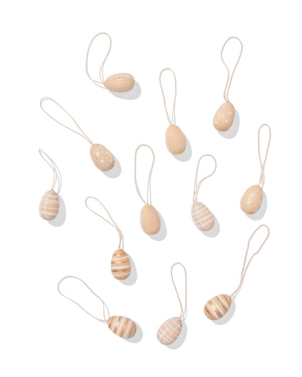 Oster-Anh&auml;nger Holz Ei &ndash; 12 St&uuml;ck - 25800066 - HEMA