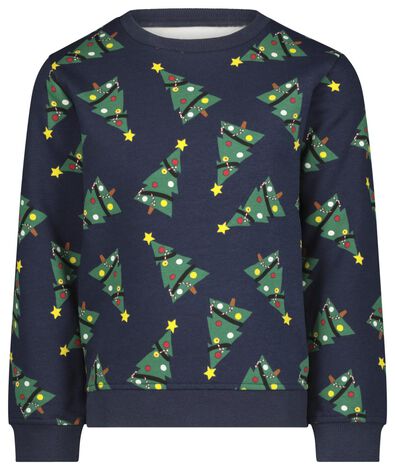 Kinder-Sweatshirt, Weihnachtsbäume dunkelblau 146/152 - 30793450 - HEMA