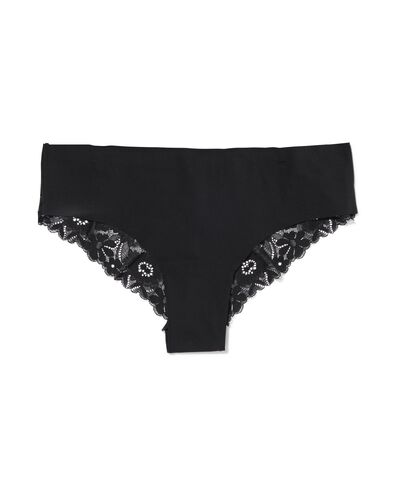 slip br&eacute;silien femme micro avec dentelle noir - 19640065BLACK - HEMA