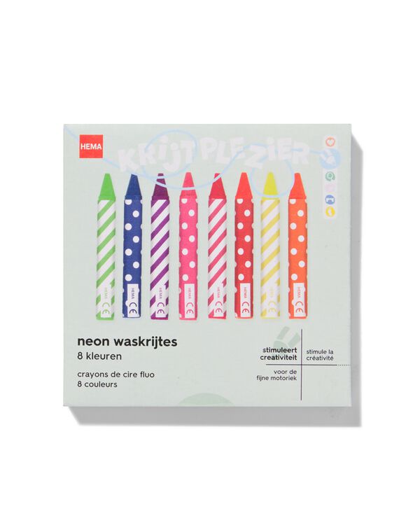waskrijtjes neon - 8 stuks - 15900236 - HEMA
