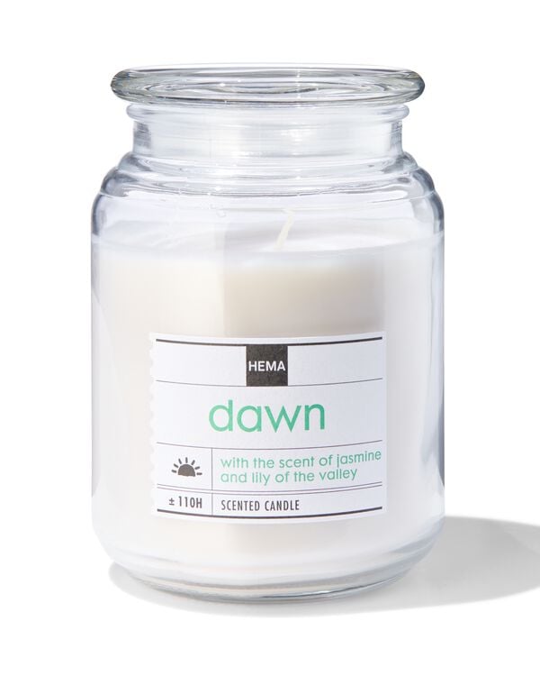 bougie parfum&eacute;e dans un pot en verre &Oslash;10x14 dawn - 13502487 - HEMA