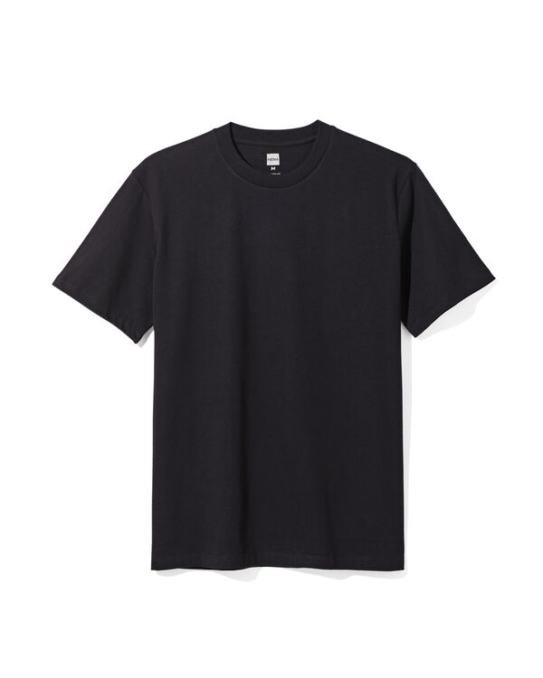 heren T-shirt Elias relaxed fit  zwart zwart - 2129970BLACK - HEMA