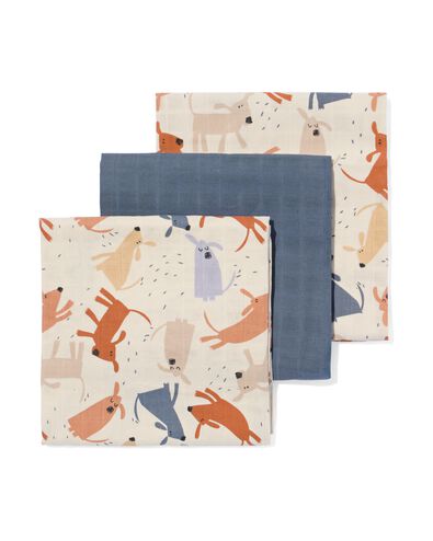 hydrofieldoeken 60x60 structuur hond - 3 stuks - 33302630 - HEMA