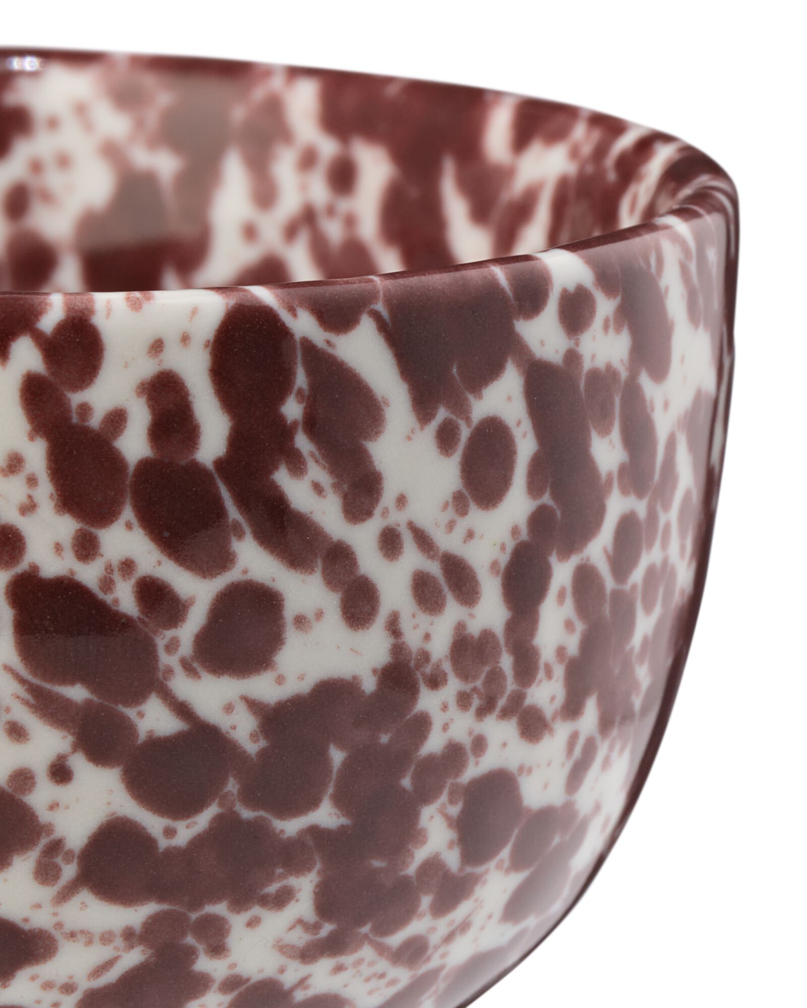 Sch&auml;lchen &Oslash; 7 cm, Trend, Steingut, gesprenkelt, weinrot - 9650362 - HEMA