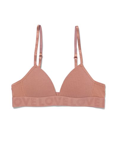 soutien-gorge pr&eacute;form&eacute; sans armatures coton marron clair marron clair - 21960705LIGHTBROWN - HEMA