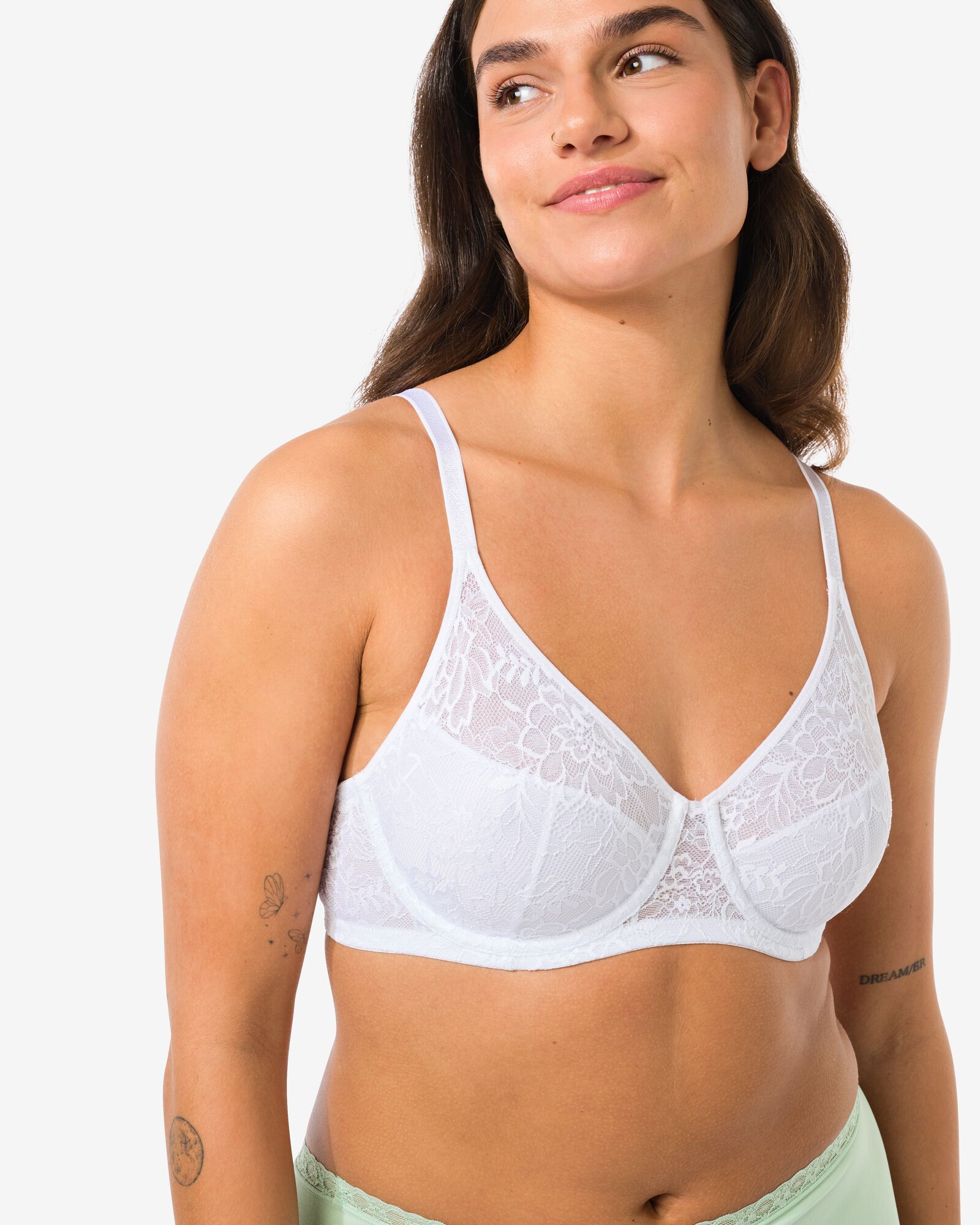 soutien-gorge dentelle non pr&eacute;form&eacute; avec armatures  blanc blanc - 21870518WHITE - HEMA