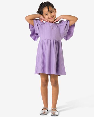 kinderjurk A-lijn rib paars paars - 30827734PURPLE - HEMA