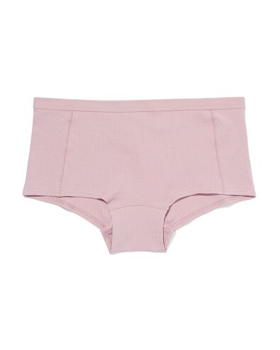 Damen-Boxershorts, hohe Taille, gerippt, Baumwolle/Elasthan rosa rosa - 21920015PINK - HEMA