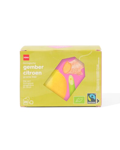 20 sachets de th&eacute; vert biologique gingembre citron - 17190300 - HEMA