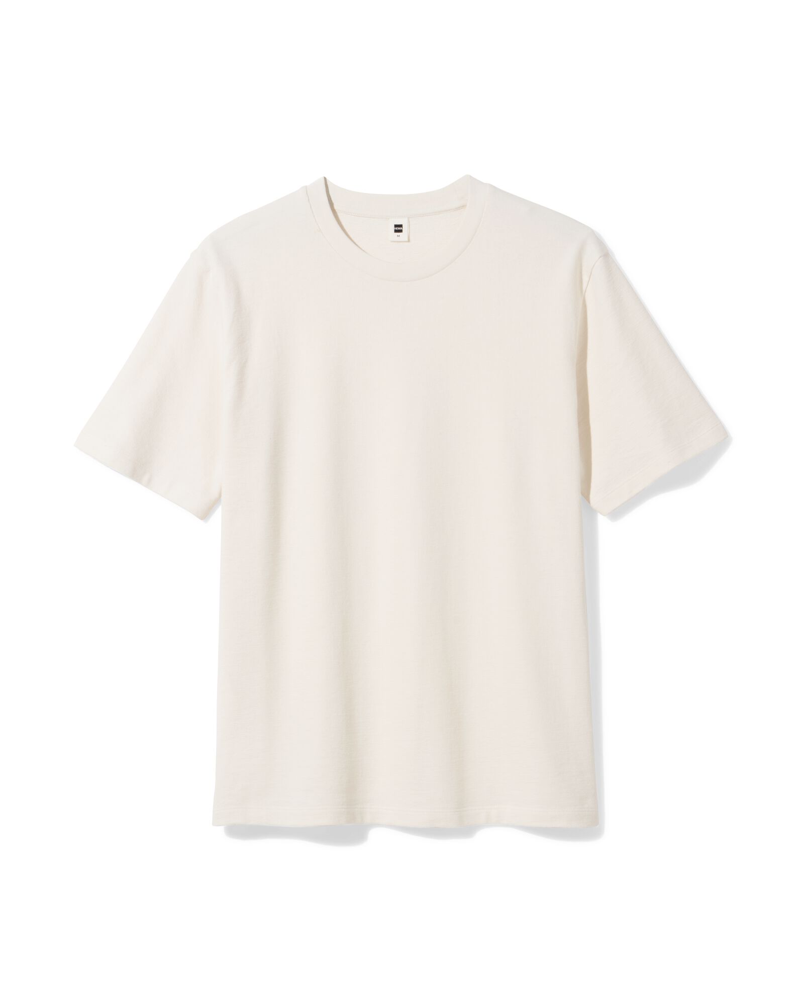 heren T-shirt relaxed fit structuur gebroken wit gebroken wit - 2129900OFFWHITE - HEMA