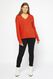 pull femme en tricot avec col en v orange - 1000021148 - HEMA
