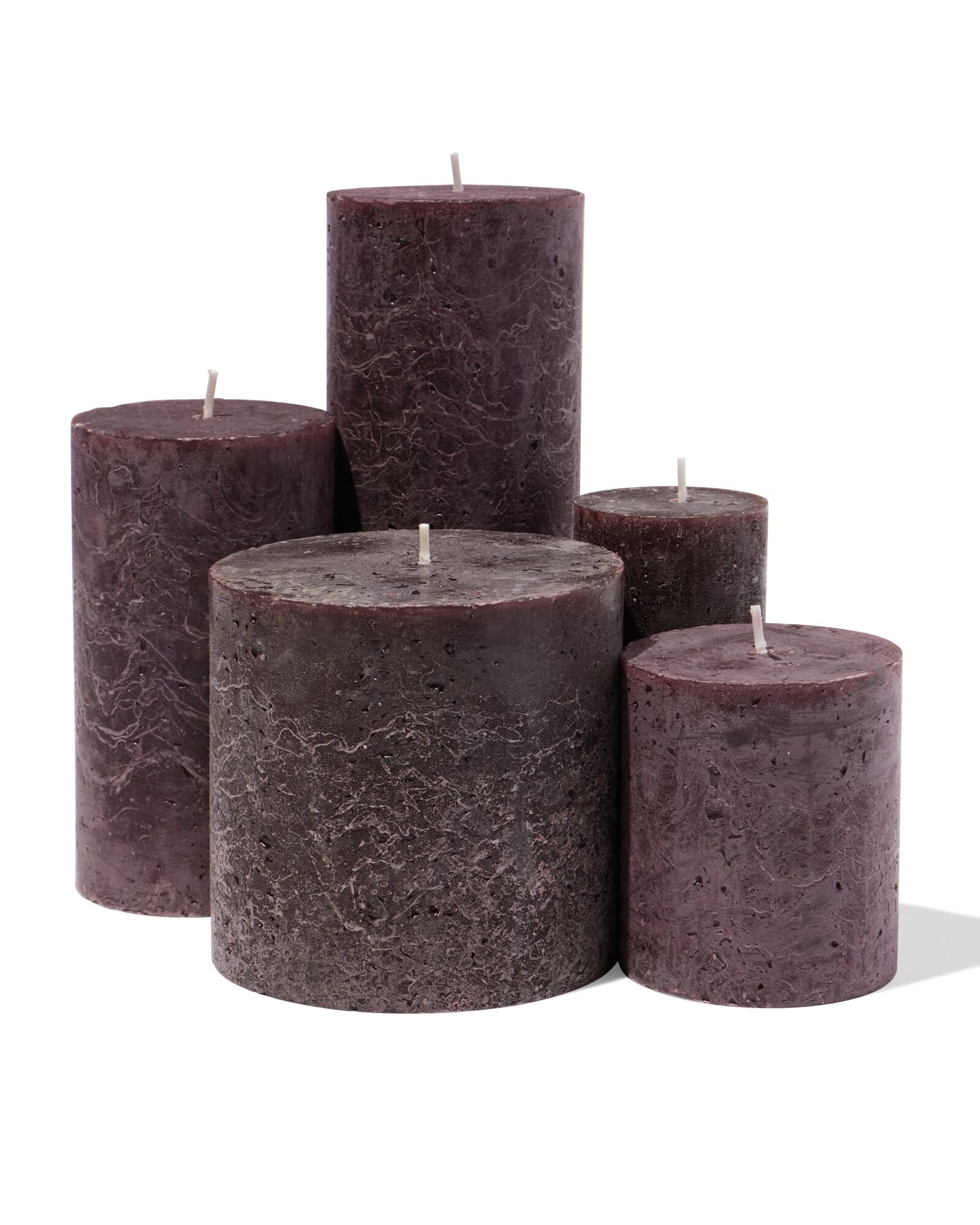 bougies rustiques marron fonc&eacute; marron fonc&eacute; - 2000000425 - HEMA
