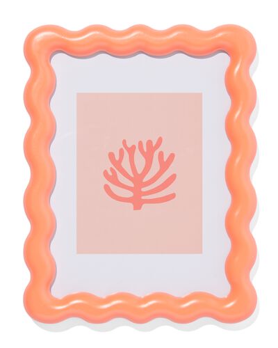 cadre photo 15x20 cm bois corail ondul&eacute; - 13640007 - HEMA