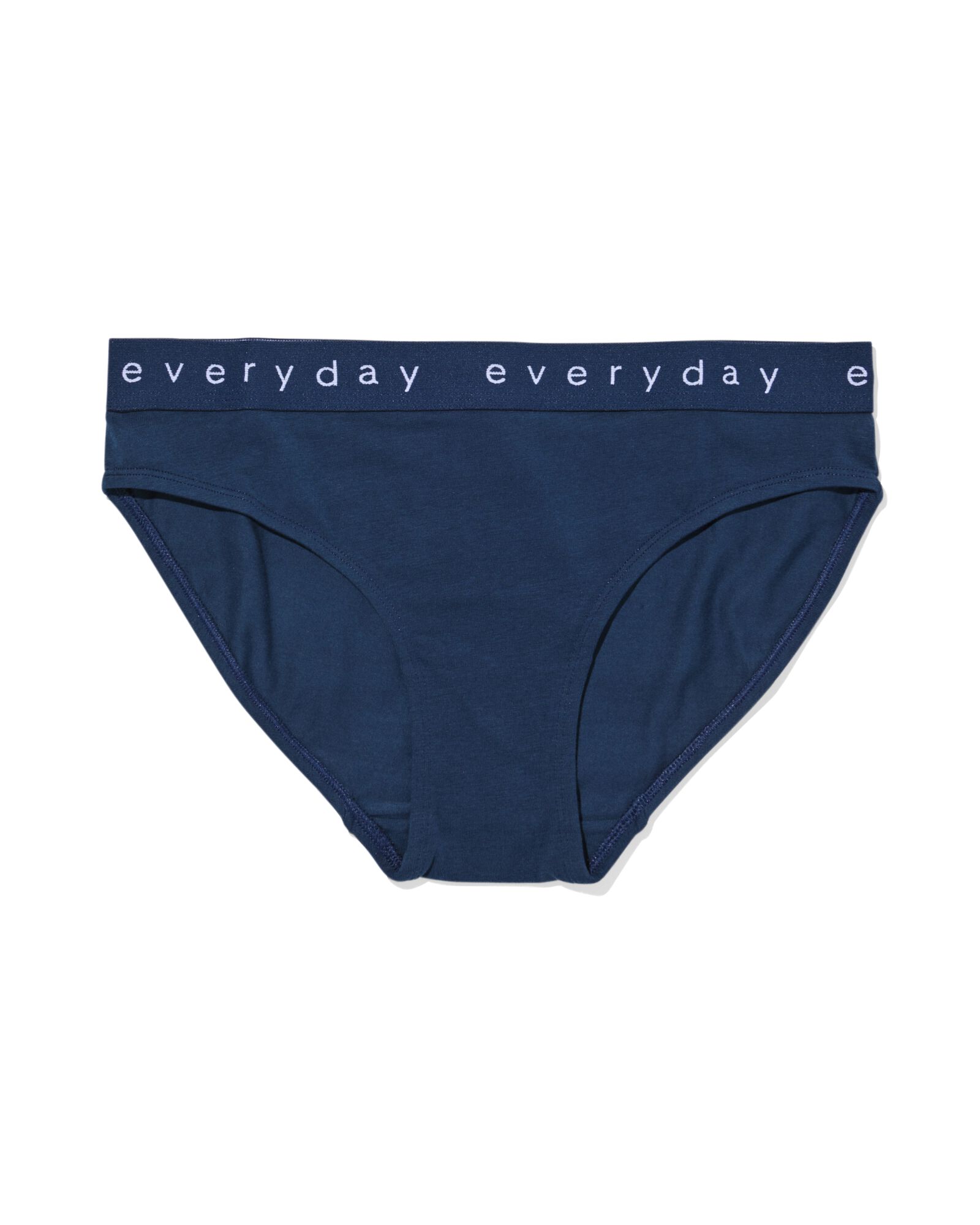 damesslip katoen everyday tailleband donkerblauw - 19611604DARKBLUE - HEMA