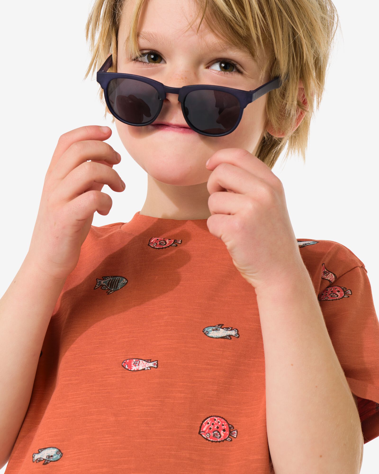 t-shirt enfant poissons marron clair marron clair - 30718101LIGHTBROWN - HEMA