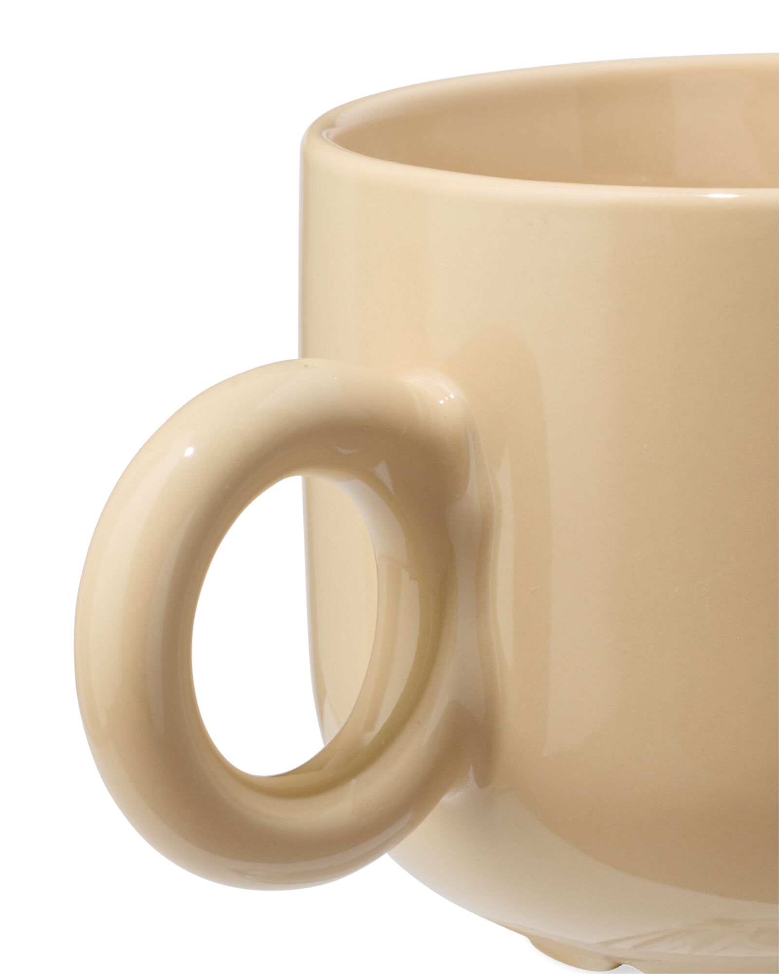mug &agrave; th&eacute; 480ml fa&iuml;ence beige animaux - 61100283 - HEMA
