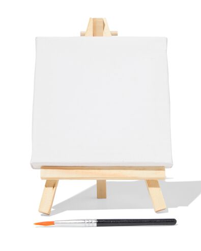 mini ezel met canvas en kwast 10x10cm - 60702808 - HEMA