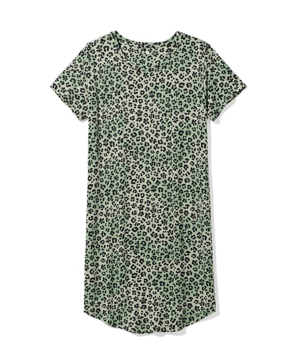 chemise de nuit femme l&eacute;opard jersey vert vert - 23401355GREEN - HEMA