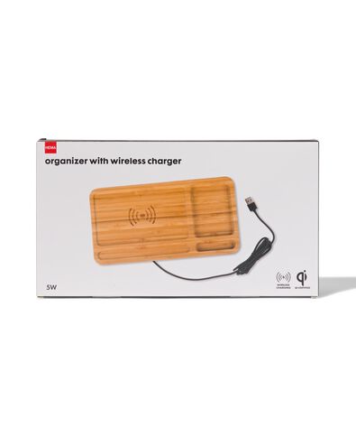 organiseur en bois avec chargeur sans fil 14.5x27x1.5 - 39600303 - HEMA