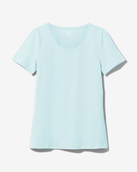 t-shirt basique femme bleu clair - 1000029913 - HEMA