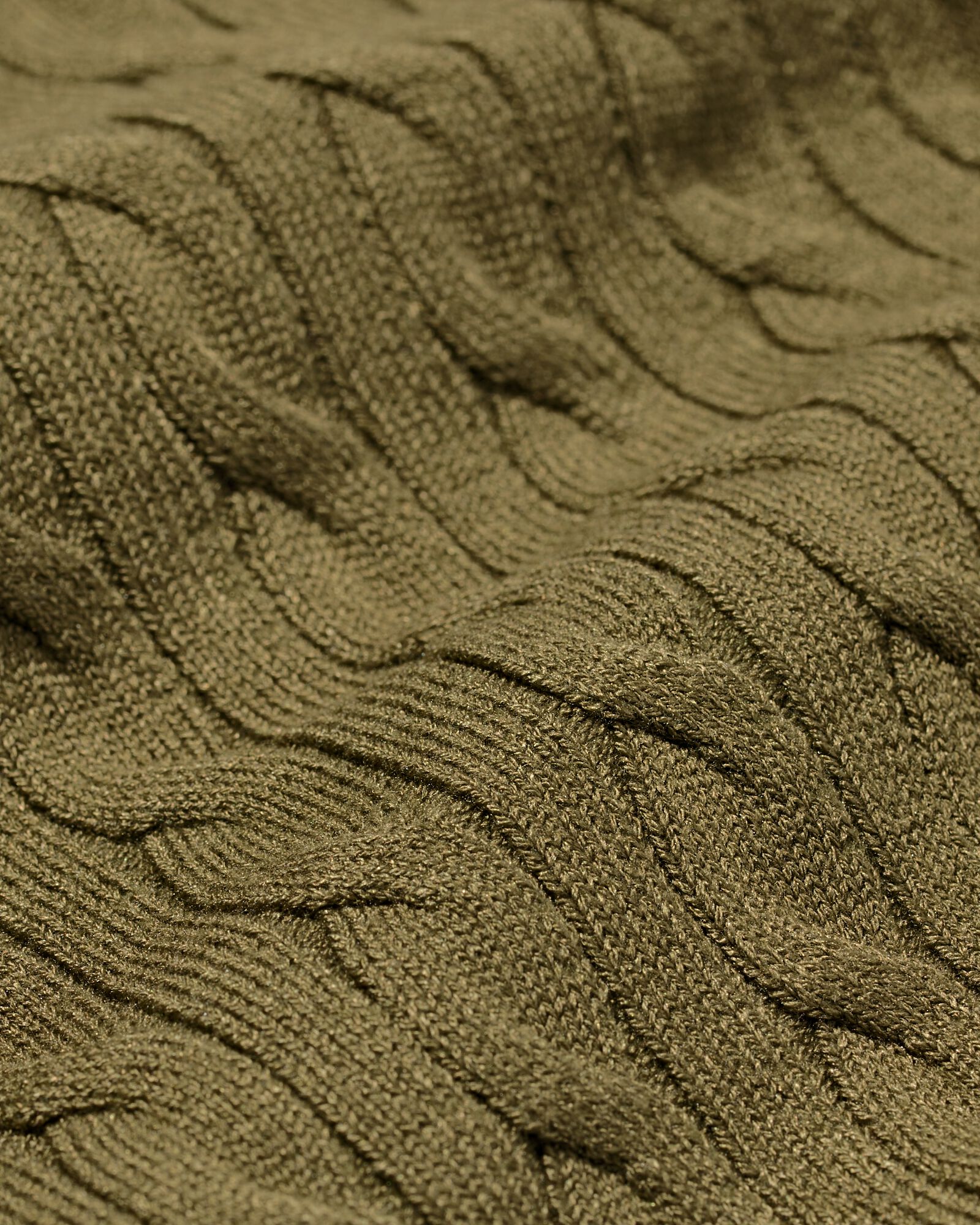 damesvest Louisa kabel olijf olijf - 36206440OLIVE - HEMA